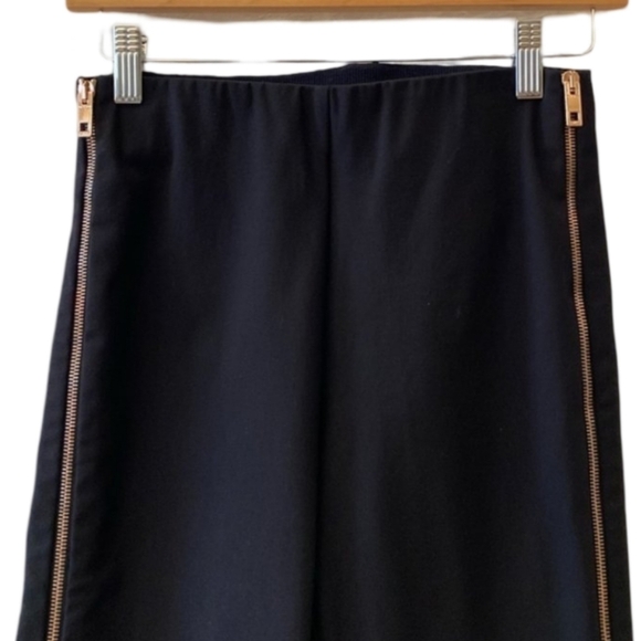 RAG & BONE Black Chapel Zip Legging Pants Size 4 Gold Hardware Designer EUC - Picture 8 of 11